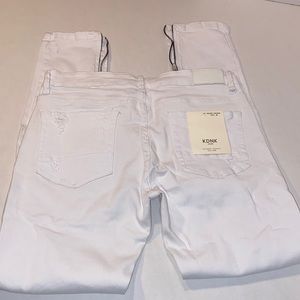 KDNK White Ripped Jeans